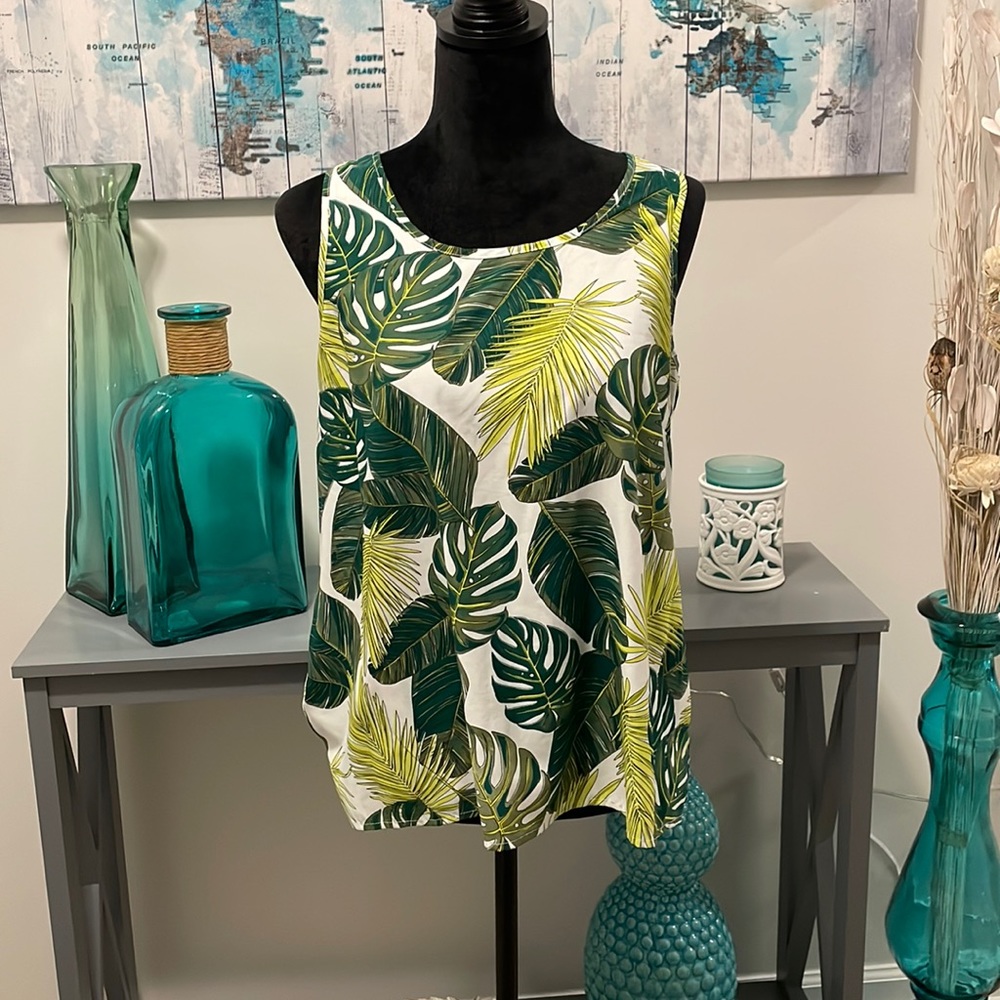 Tropical sleeveless blouse